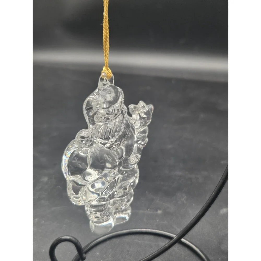 Christmas Ornament Gorham Santa Claus W Dove Full Lead Crystal In Box Germany
